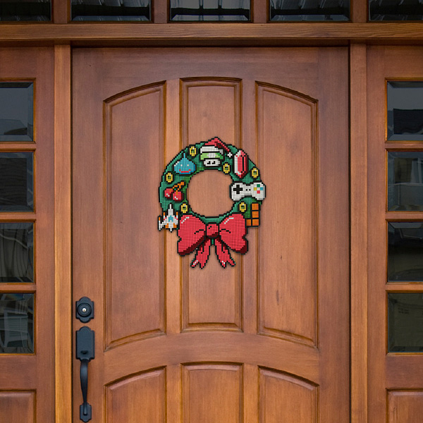 8-Bit LED Holiday Wreath