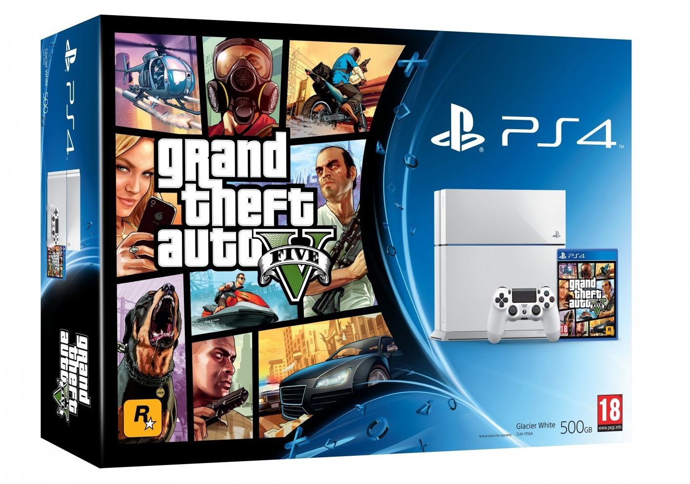 PlayStation 4 500 GB Grand Theft Auto V Bundle Glacier White